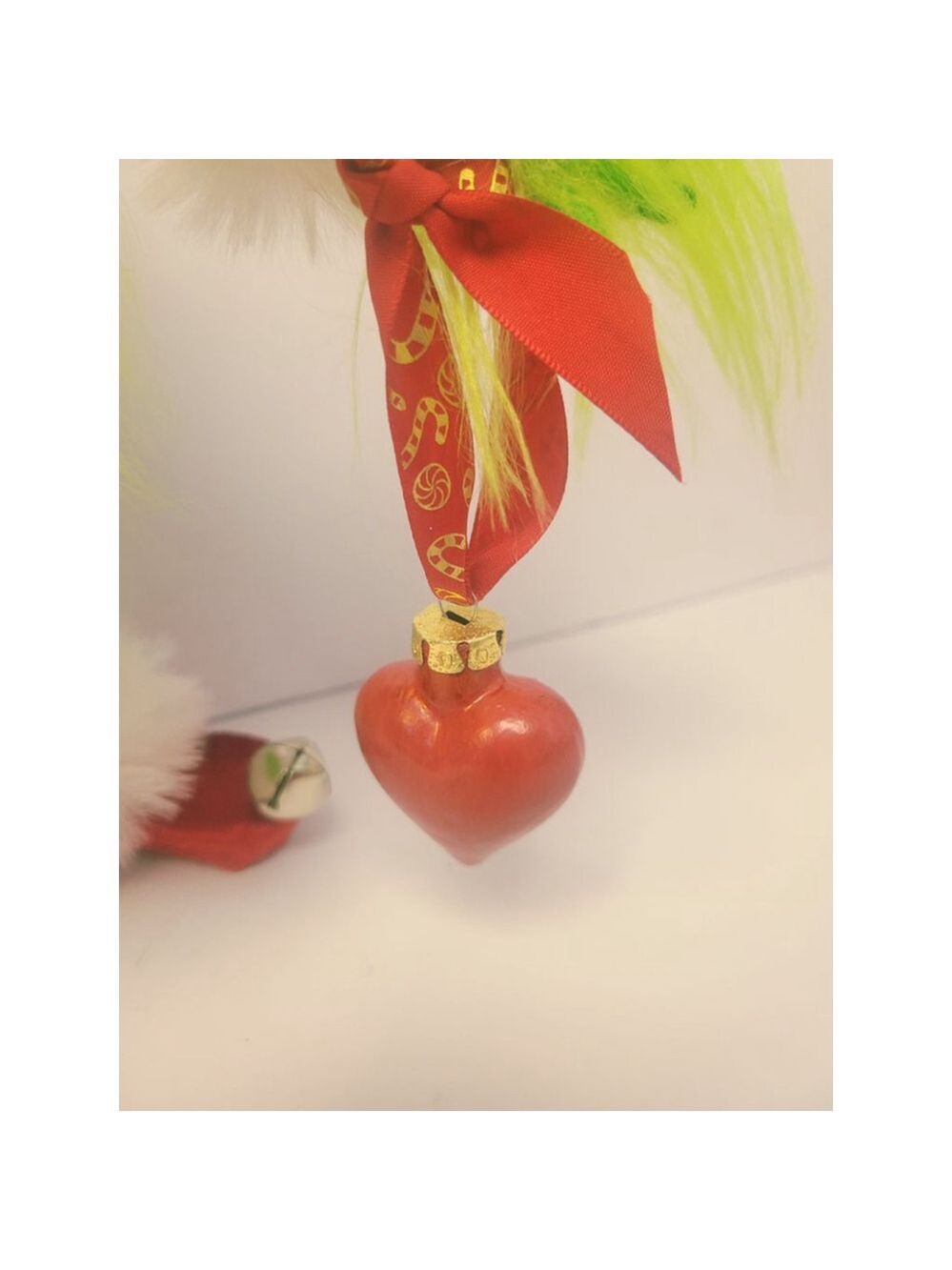 Grinch Santa Gnome Handmade Holiday Decor Luxury Velvet Faux Fur - Picture 8 of 10